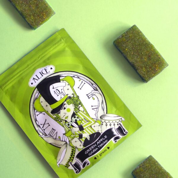 mad-hatter-high-2.jpg Alice-Green Apple Mushroom Gummies 100mg